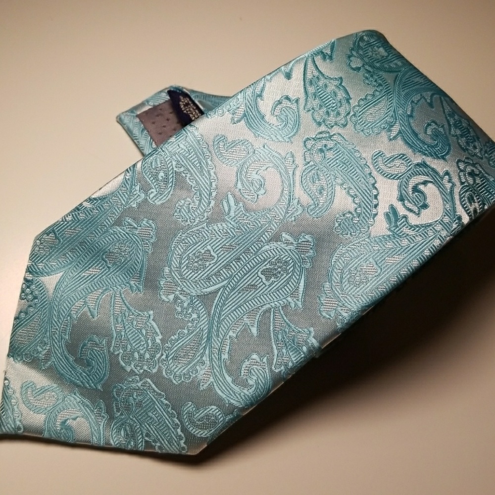 Silver and Blue Neck Tie